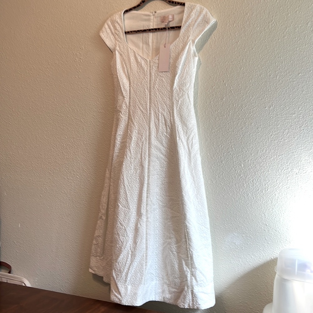 Rachel parcel white lace cap sleeve dress size 0